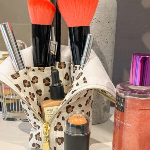 Trousse à pinceaux de maquillage Leopard