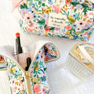 Trousse à pinceaux de maquillage fleurie