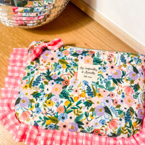 Pochette à volant poppy et vichy fluo