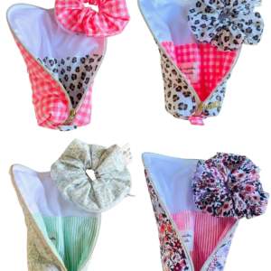Pack Cadeau Fête des Mères : Trousse à Pinceaux & Chouchou Assorti - Fait Main